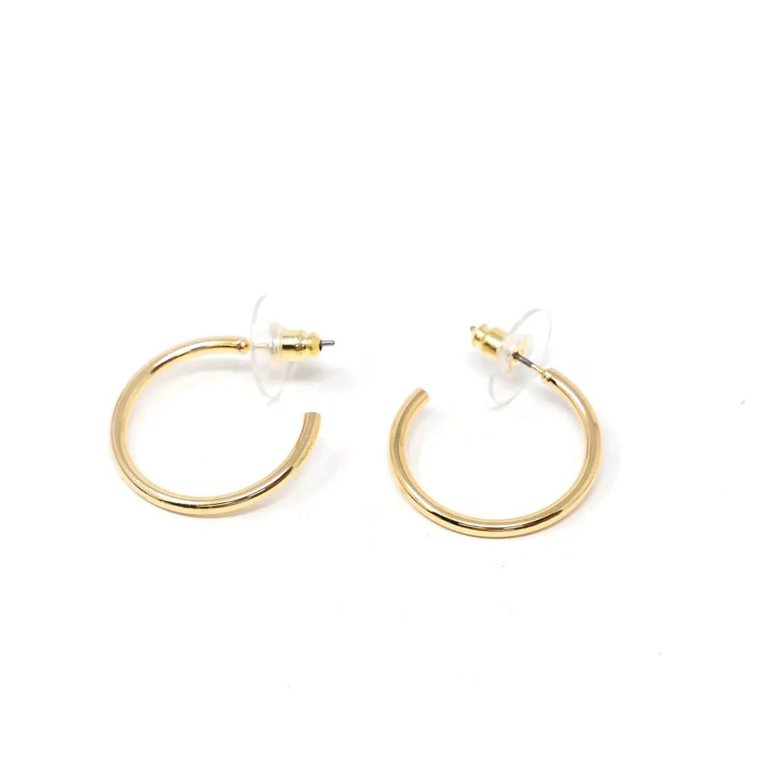 1" Gold Hoop Earrings