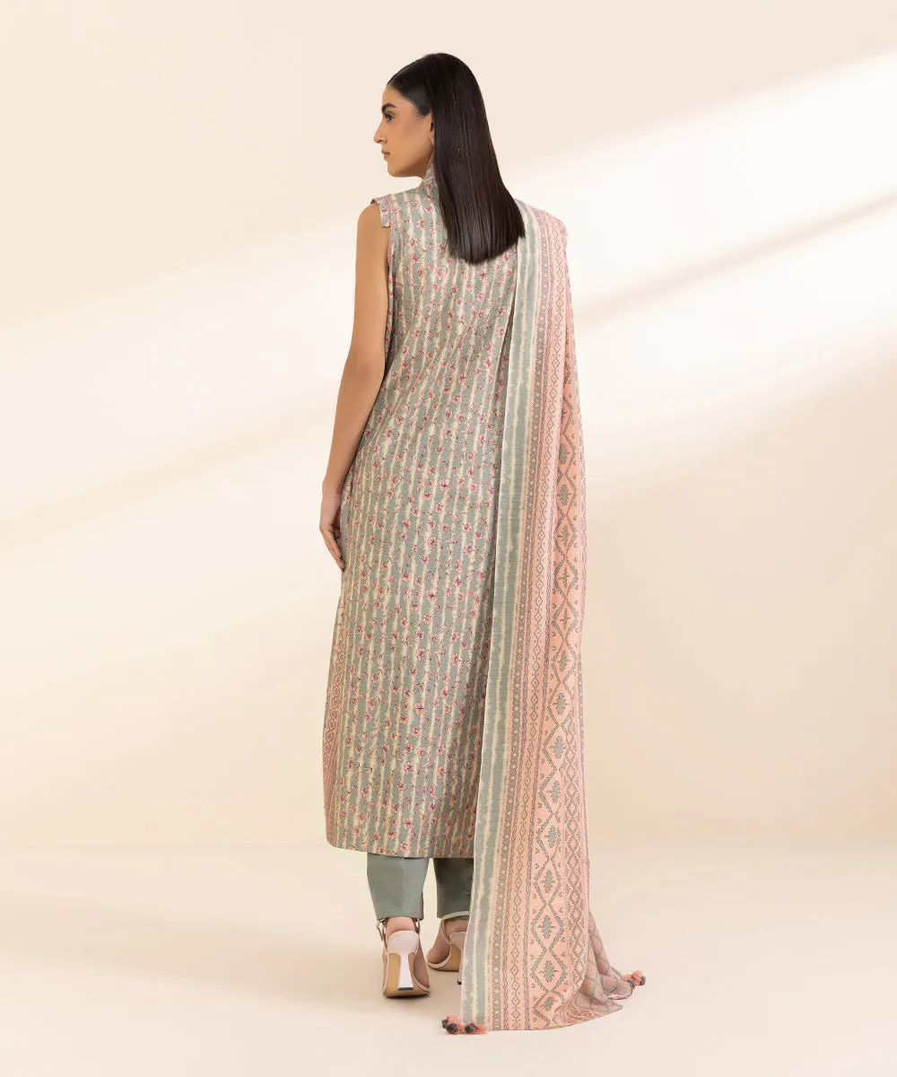 3 Piece - Printed Light Khaddar Suit