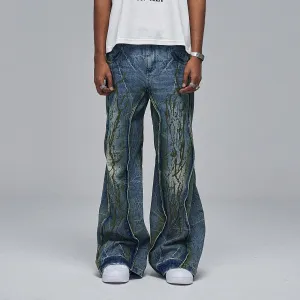 Acid Wash Flare Jeans