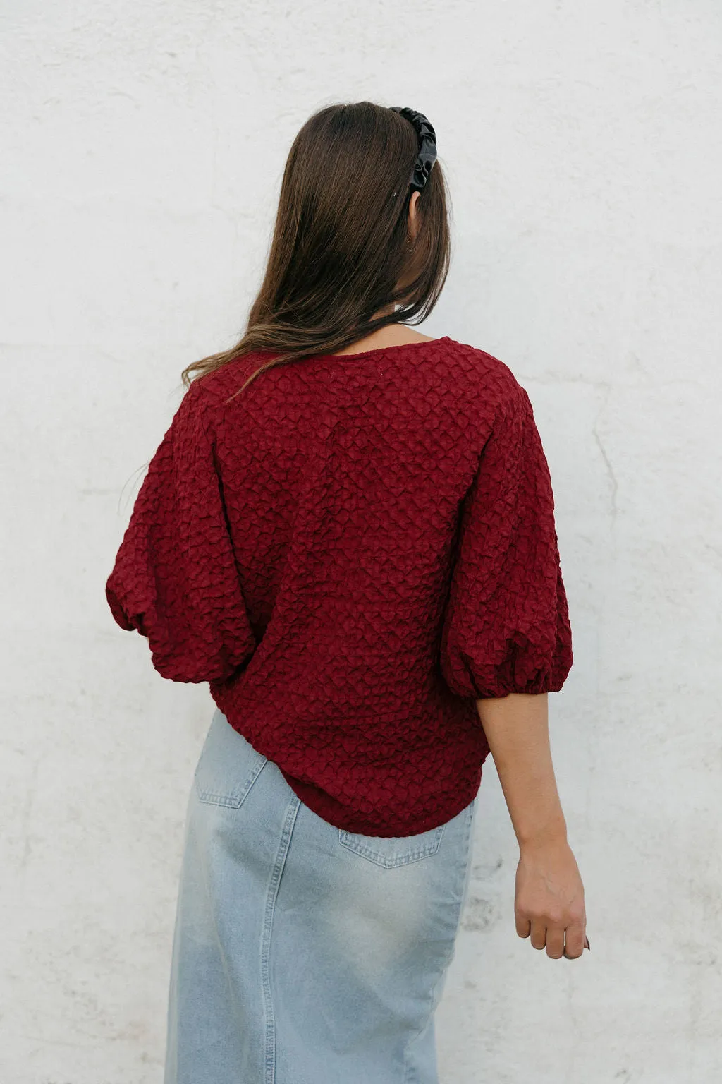 Adrianne Top-Burgundy