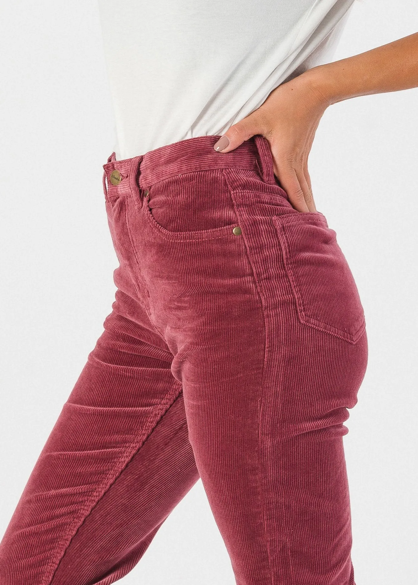 Afends Womens Luckies - Cord High Waist Slim Jeans