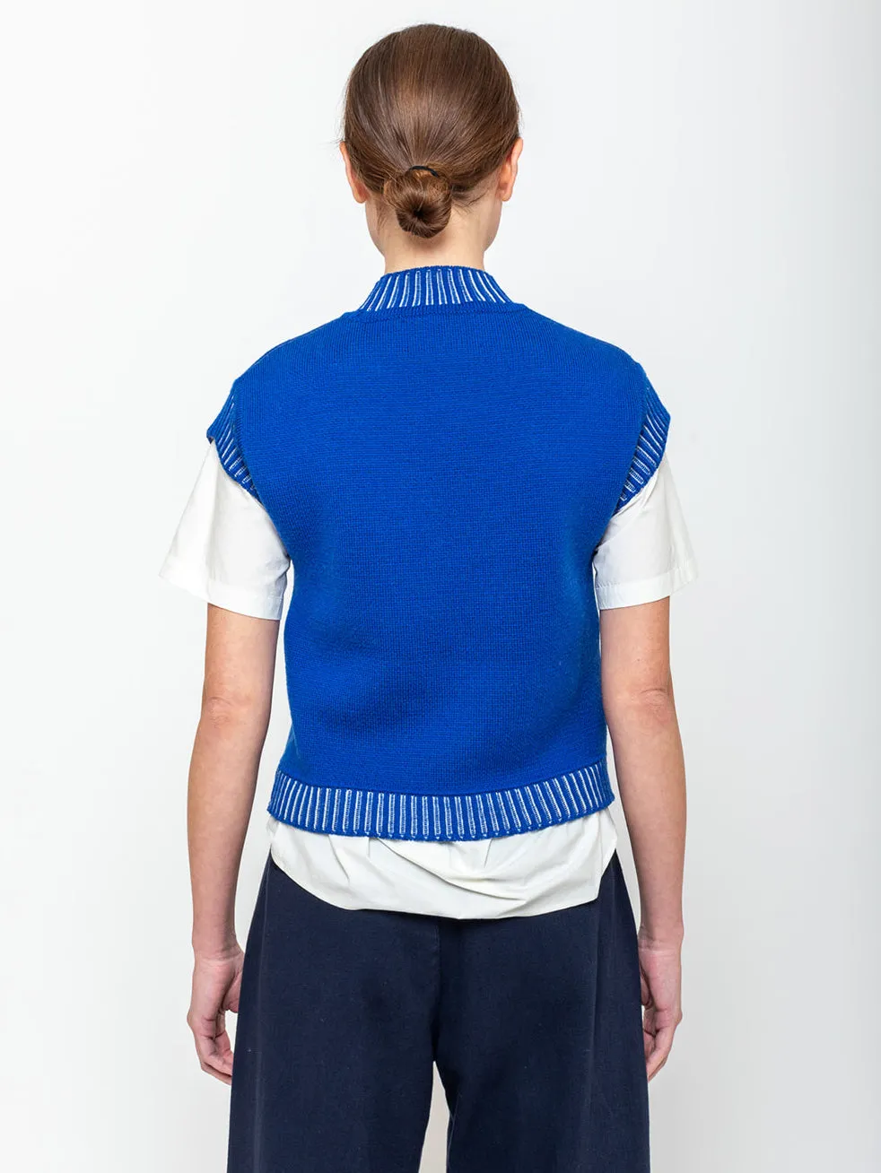 Anemone Knitted Wool Pullover - Blue