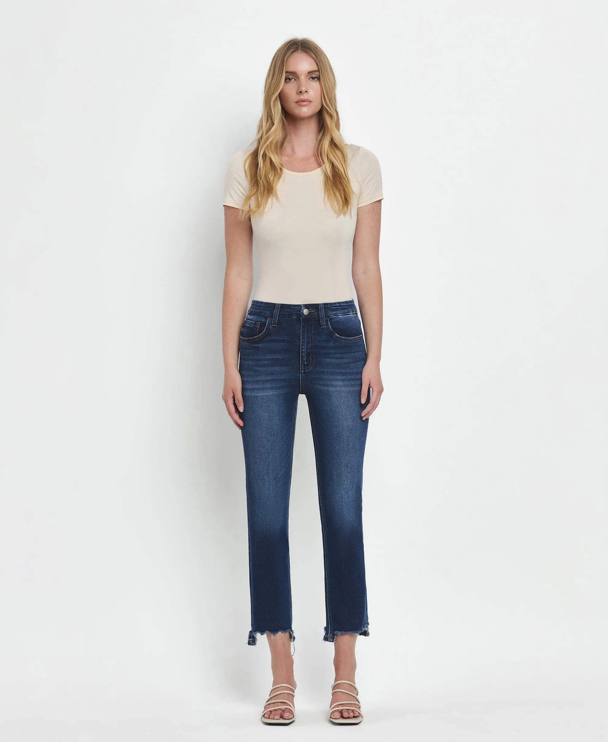 Ardent - High Rise Crop Slim Straight Jeans