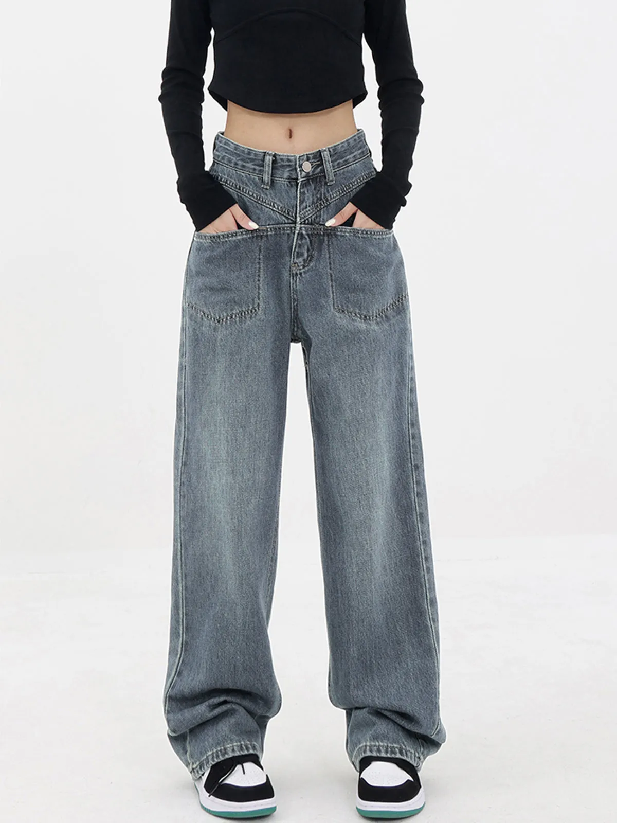 Baddie Baggy Wide Trendy Leg Boyfriend Jeans