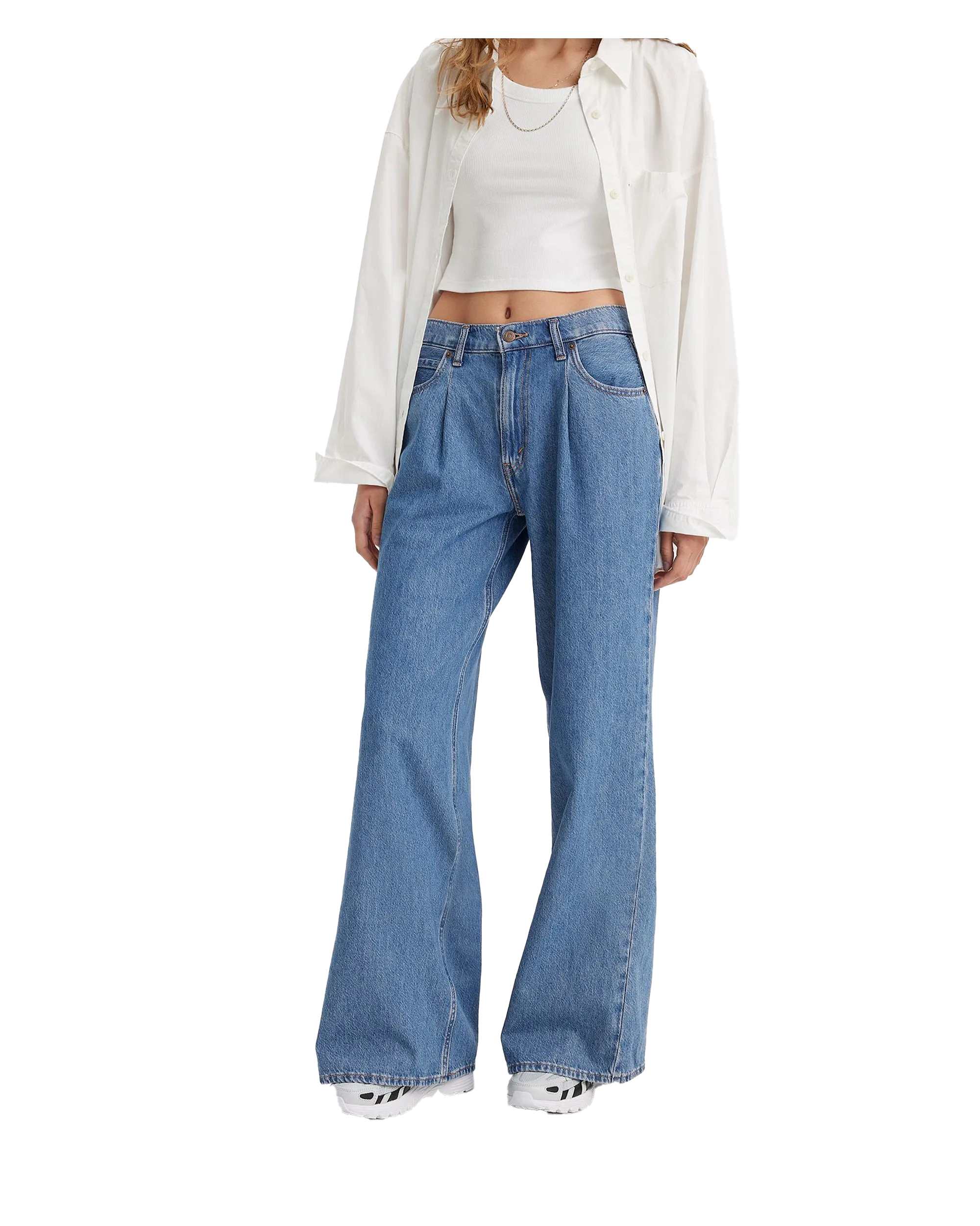 Baggy Dad Wide Leg Jeans in Cause And Effect