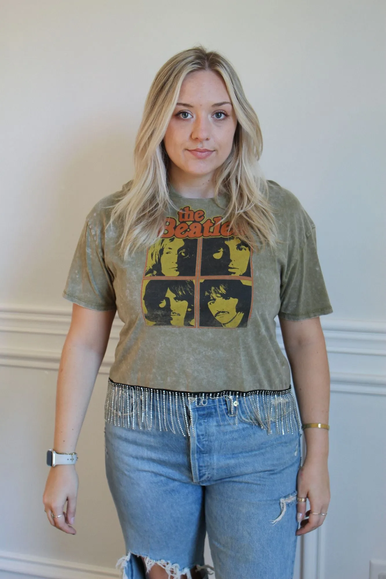 Beatles Rhinestone Fringe Tee