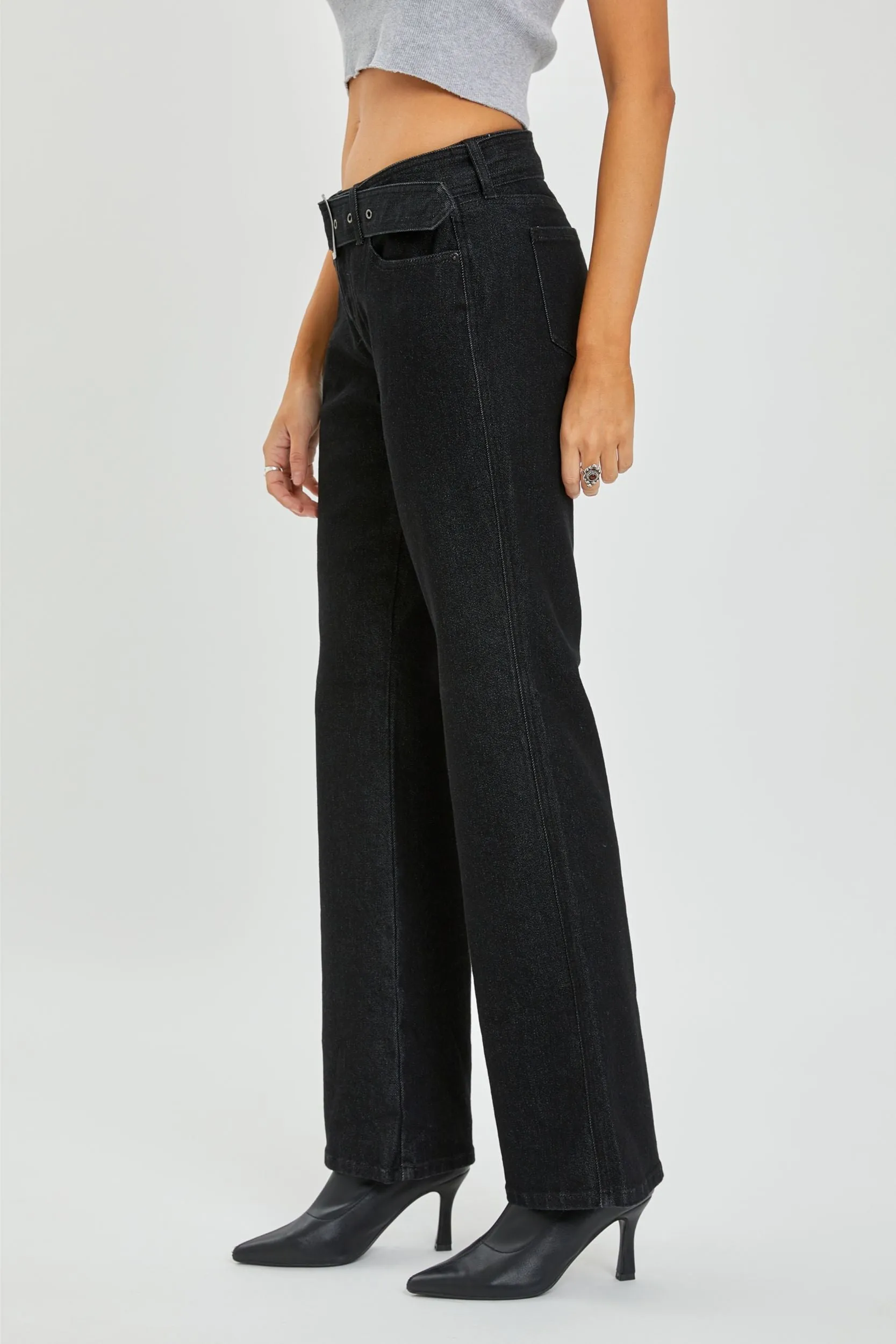 Bella Mid Rise Bootcut Jean with Belt