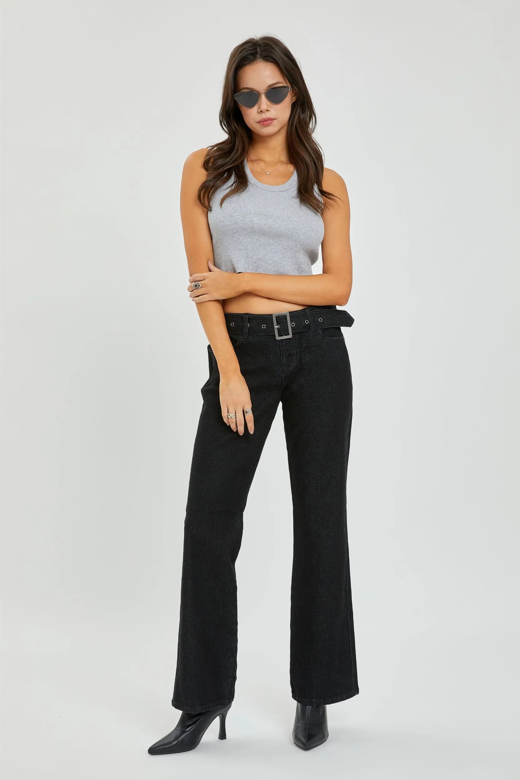 Bella Mid Rise Bootcut Jean with Belt