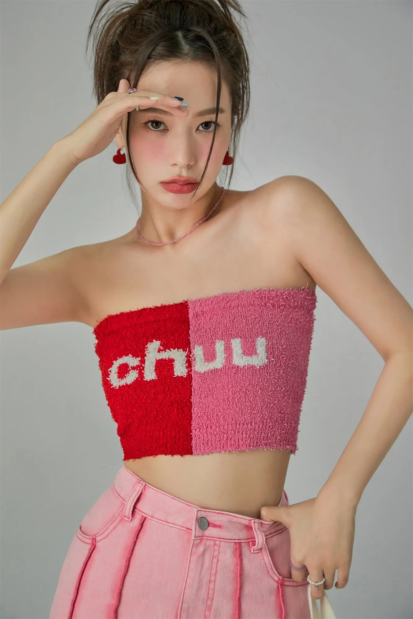 Bicolor Chuu Logo Tube Top