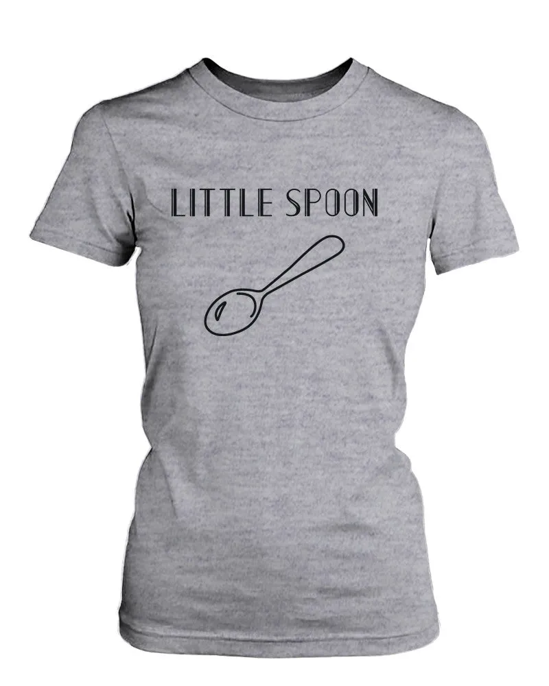 Big Spoon and Little Spoon Couple Shirt Cute Matching T-shirts Heather Grey Tees