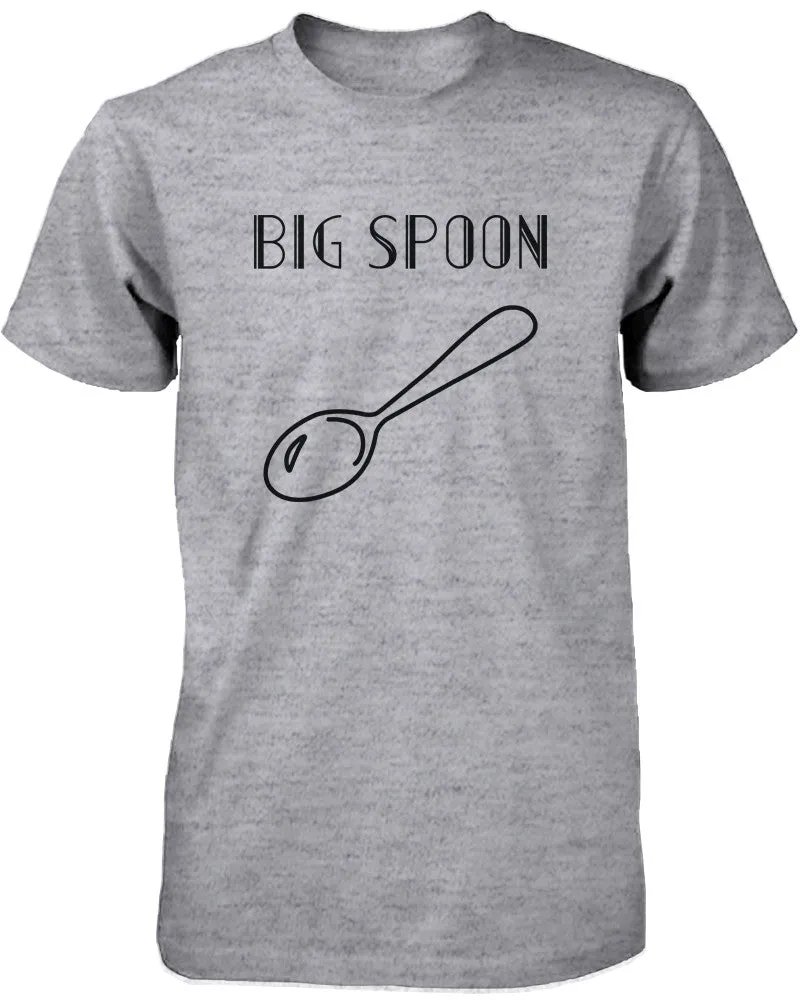 Big Spoon and Little Spoon Couple Shirt Cute Matching T-shirts Heather Grey Tees