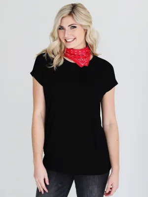 Black Cap Sleeve Top