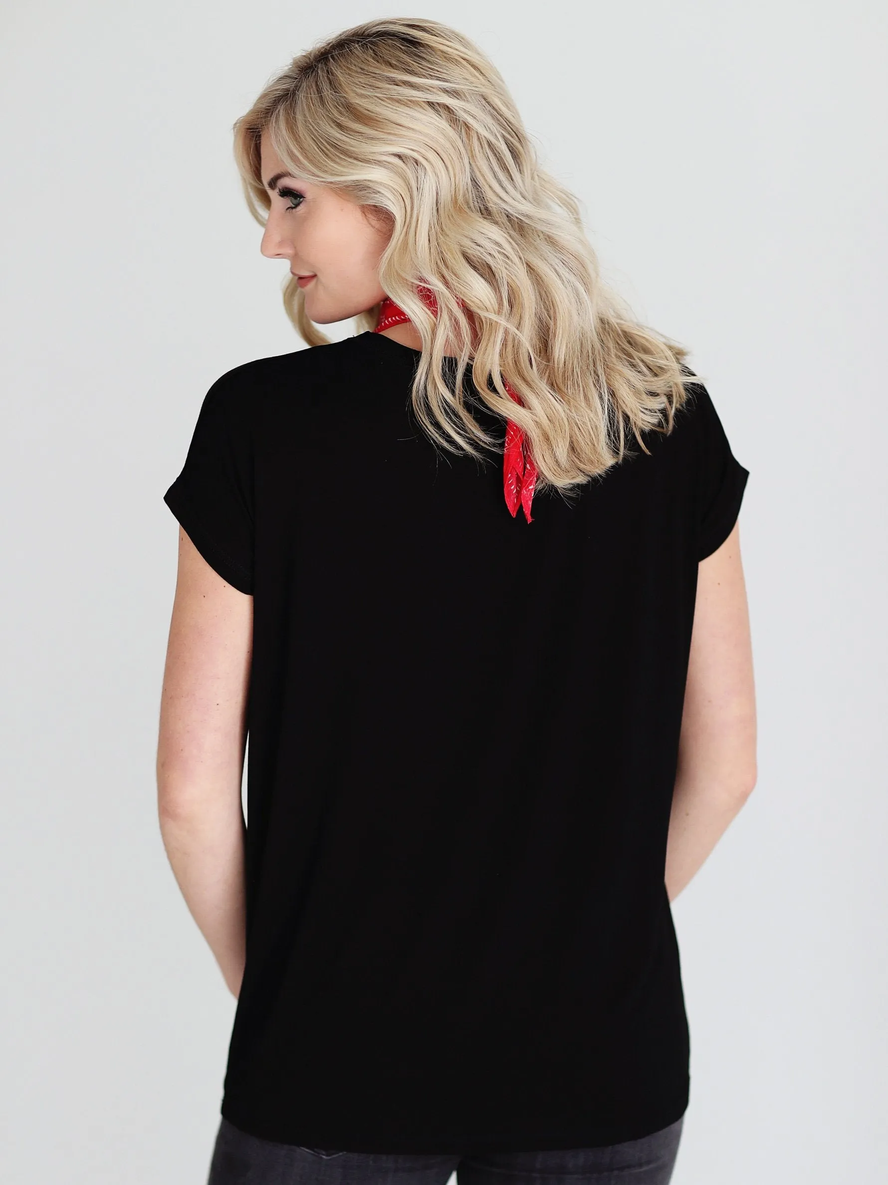 Black Cap Sleeve Top