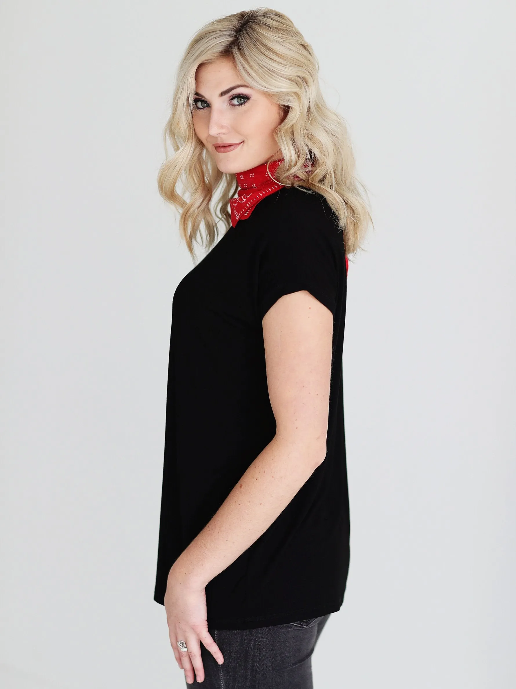 Black Cap Sleeve Top