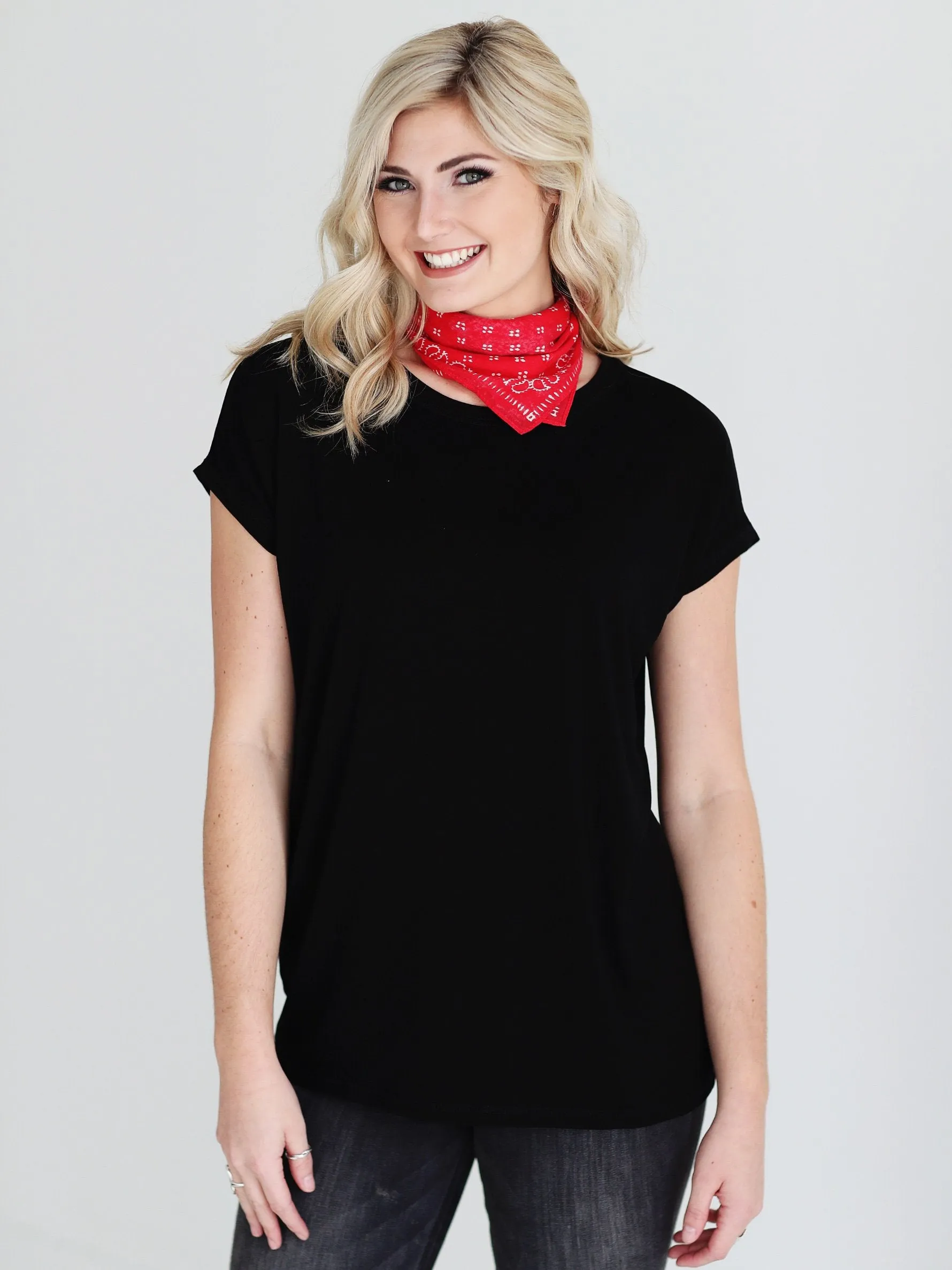 Black Cap Sleeve Top