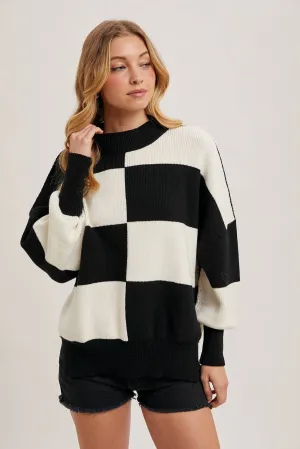 Black Color Block Sweater