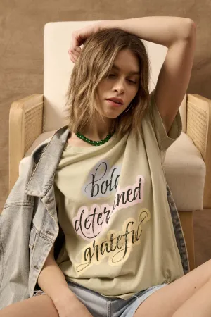 Bold Determined Grateful Vintage-Wash Graphic Tee