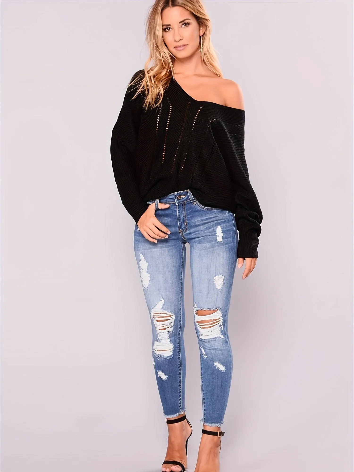 Button Fly Wide Leg Jeans