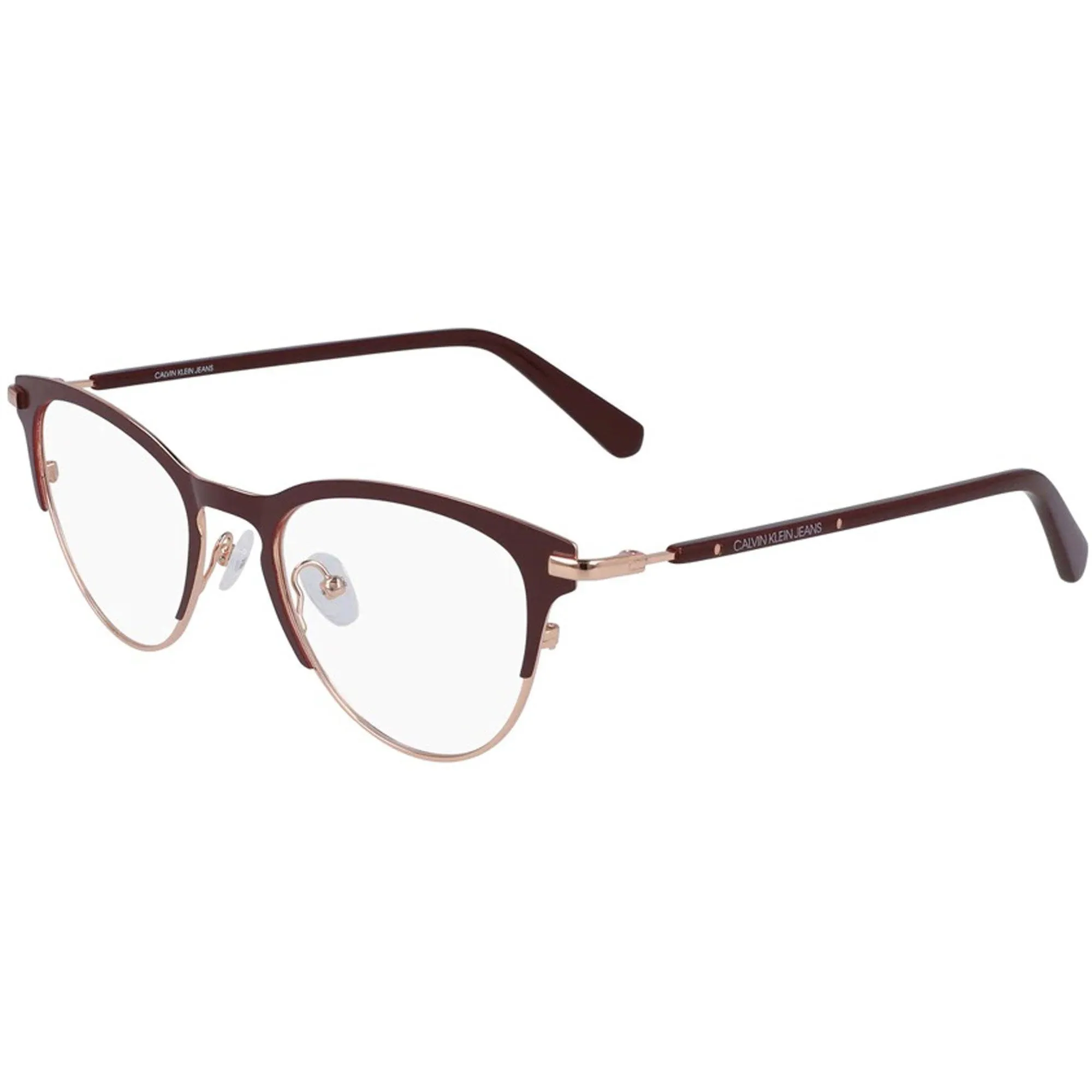 Calvin Klein Jeans Women's Eyeglasses - Burgundy and Rose Gold Frame | CKJ20302 603