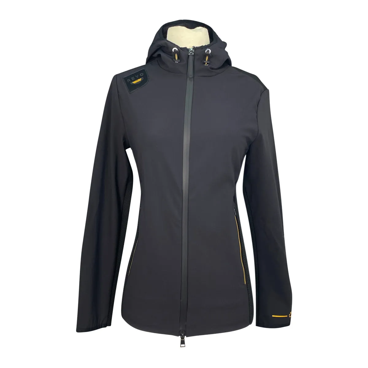 Cavalleria Toscana R-Evo Jersey & Tech Knit Hooded Softshell Jacket in Black - Women's Large