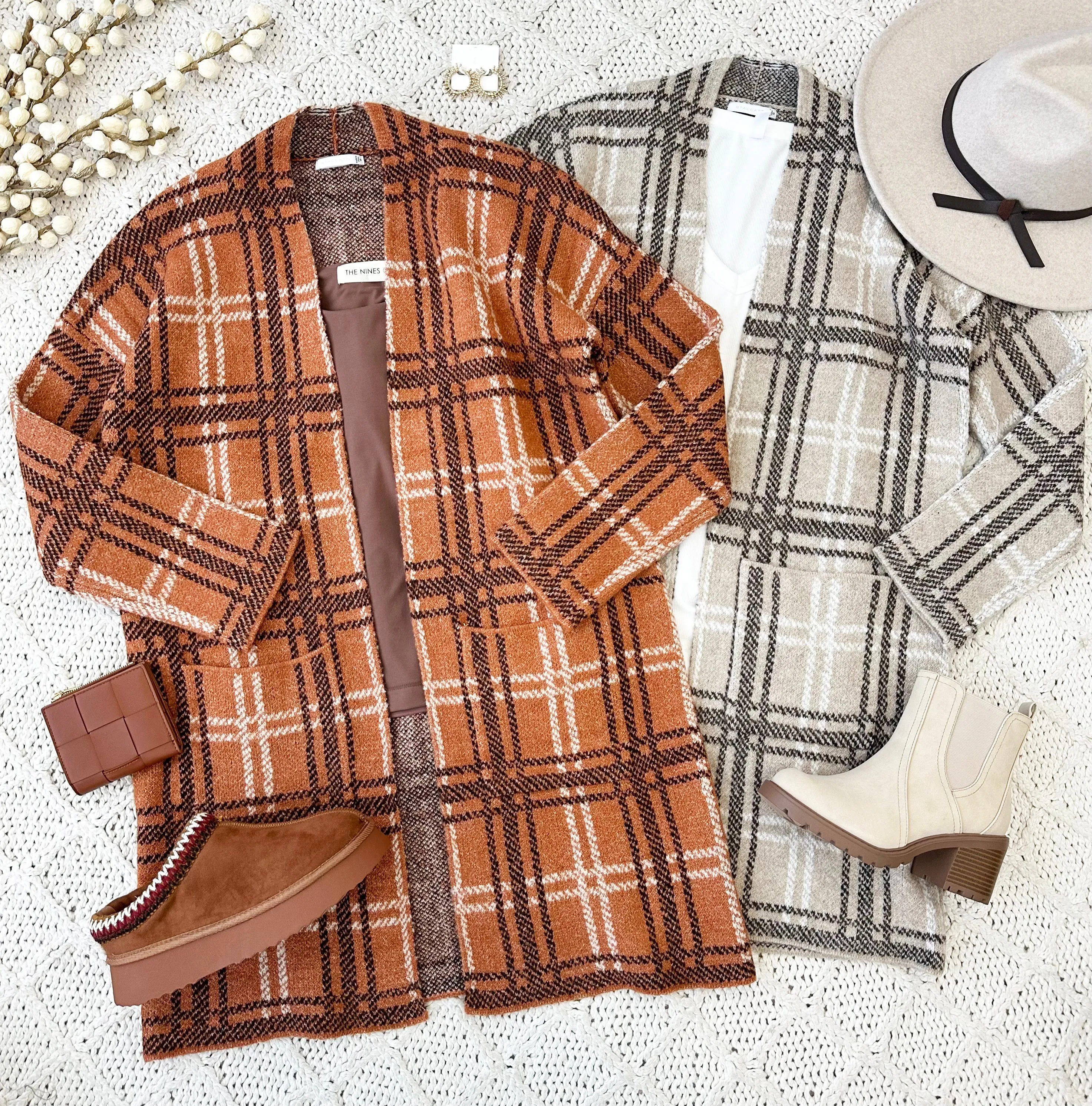 Checked Cardigan Jackets - 2 Colors! - FINAL SALE