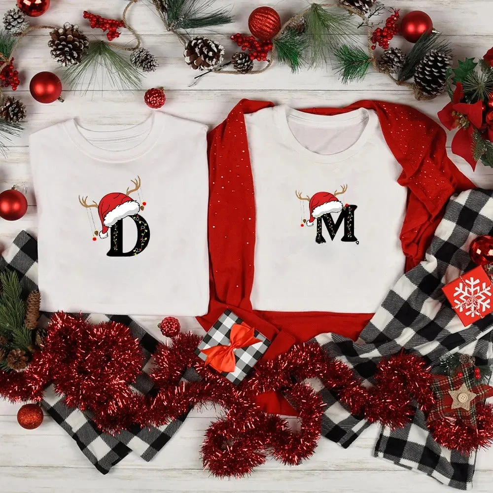 Christmas Family Matching Initial Tees