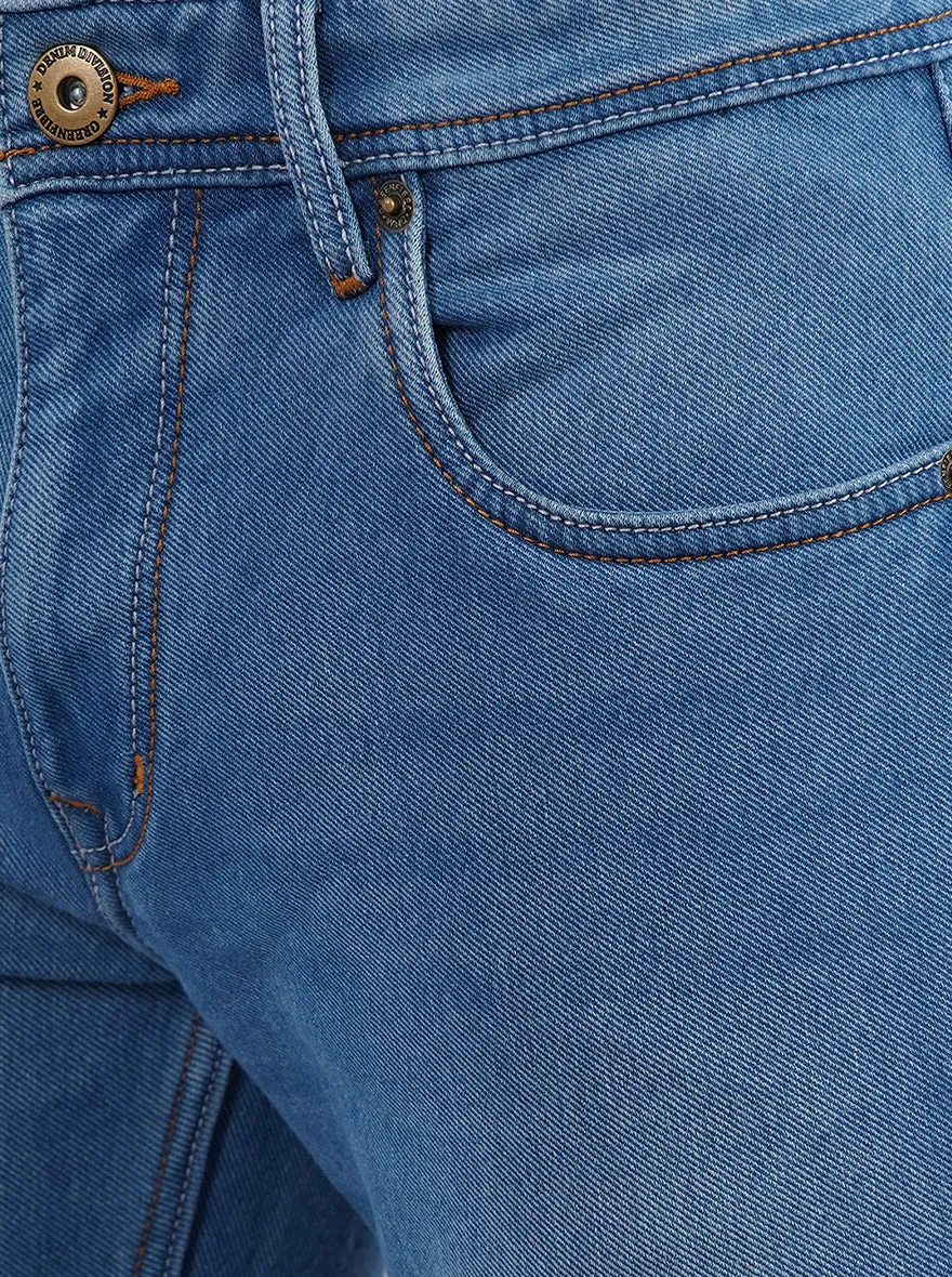 Cloud Blue Washed Straight Fit Jeans | Greenfibre