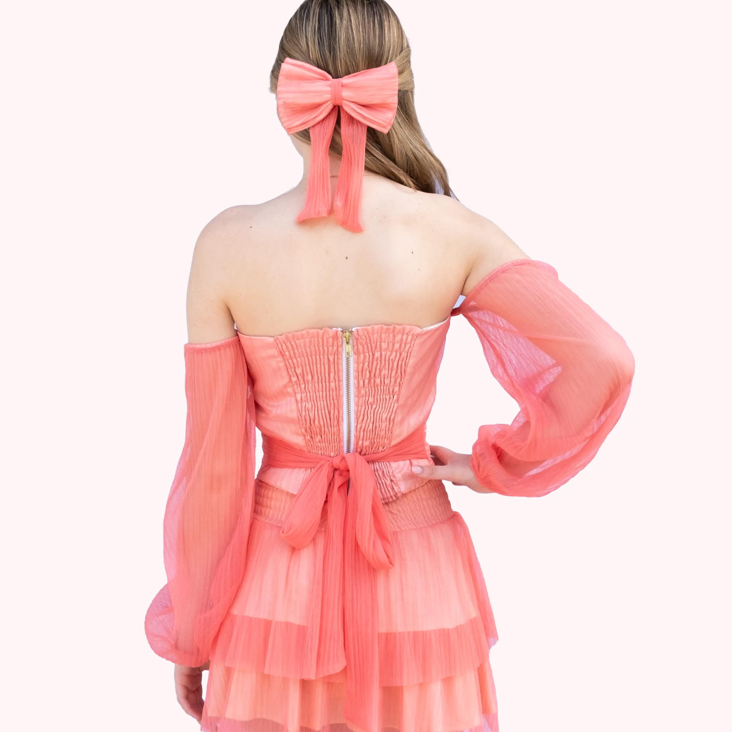 Coral Tulle Julie Corset Top