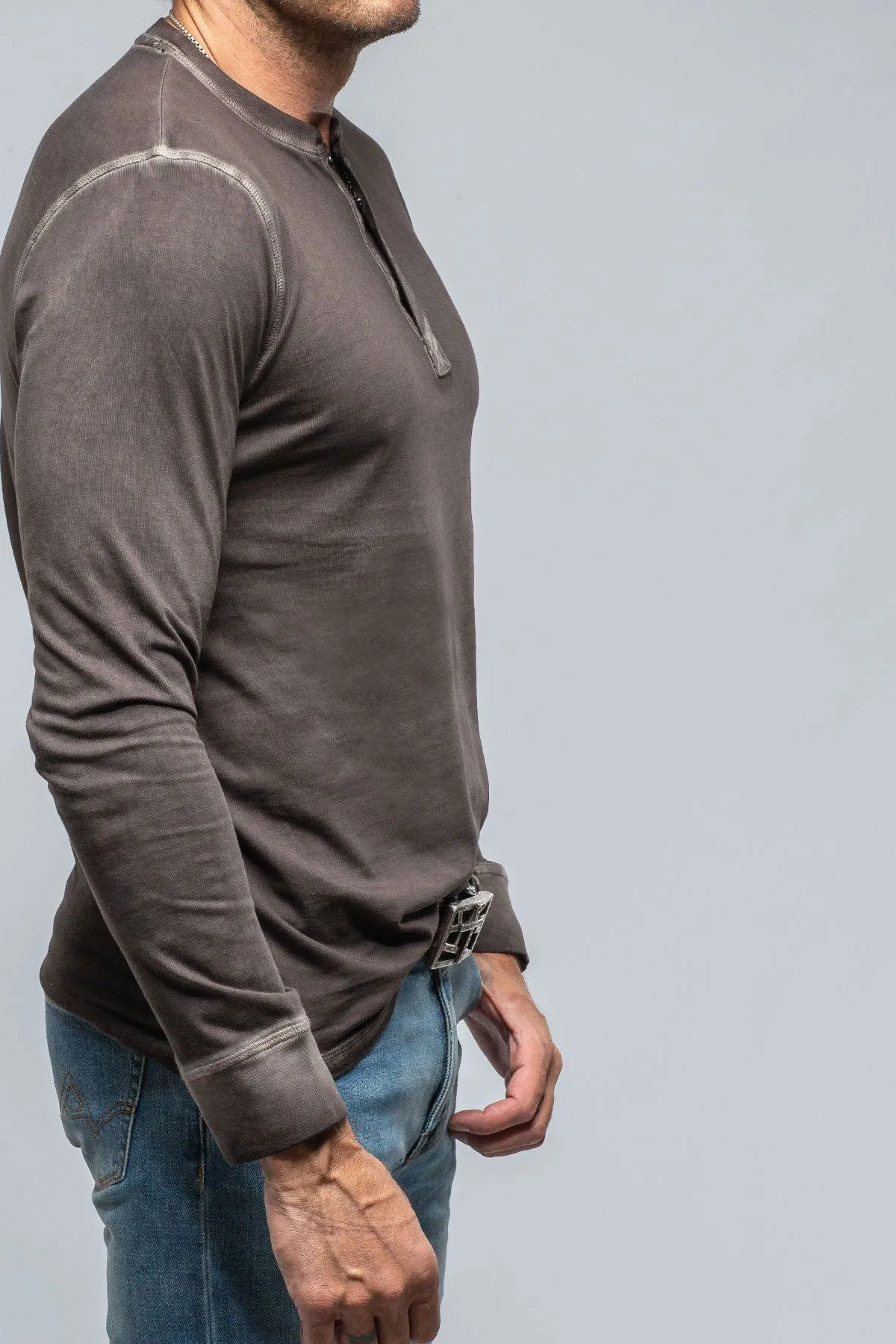 Coronado Cotton LS Henley in Basalt