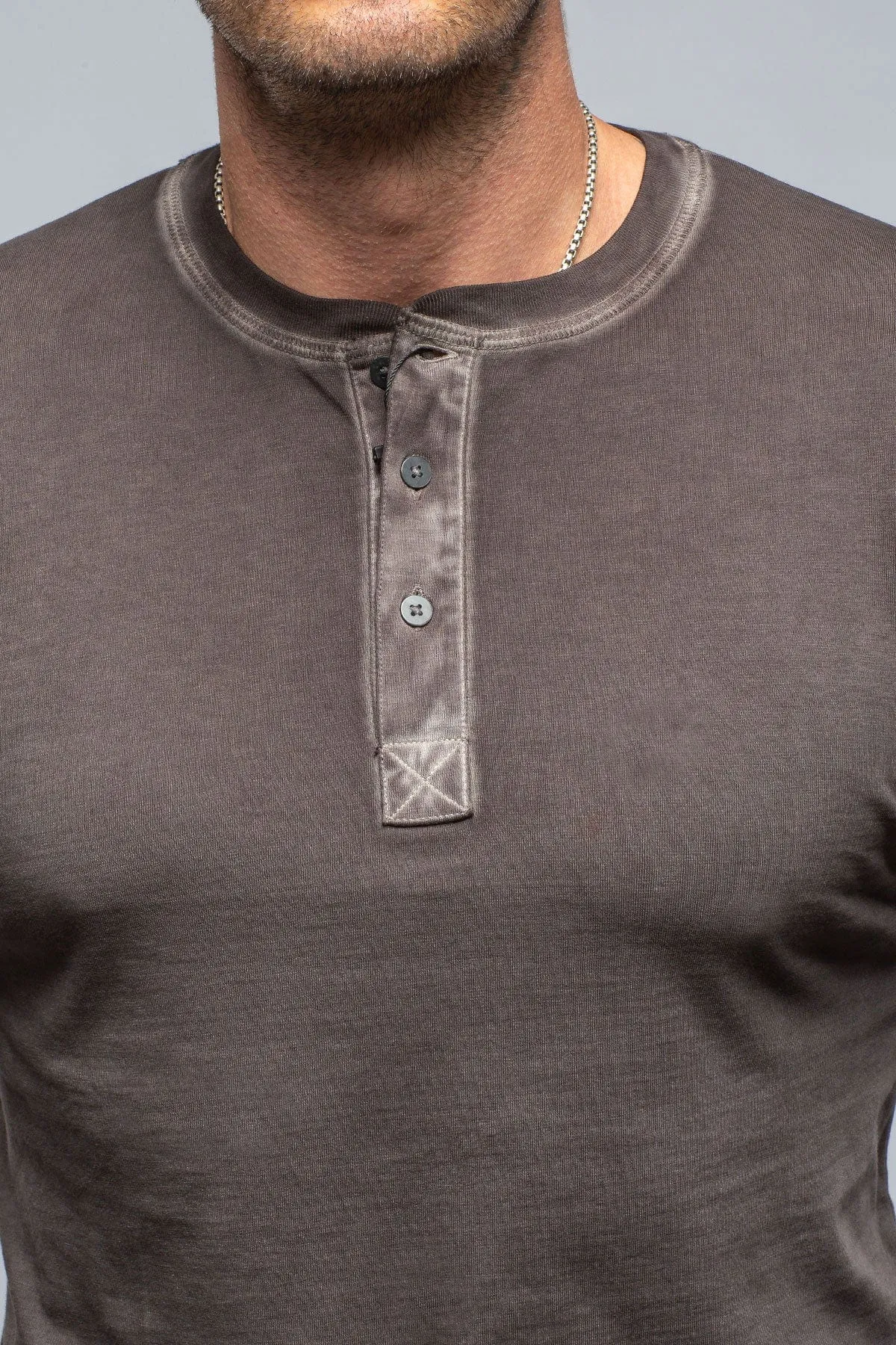 Coronado Cotton LS Henley in Basalt