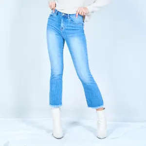 Cropped flare denim jeans wholesale