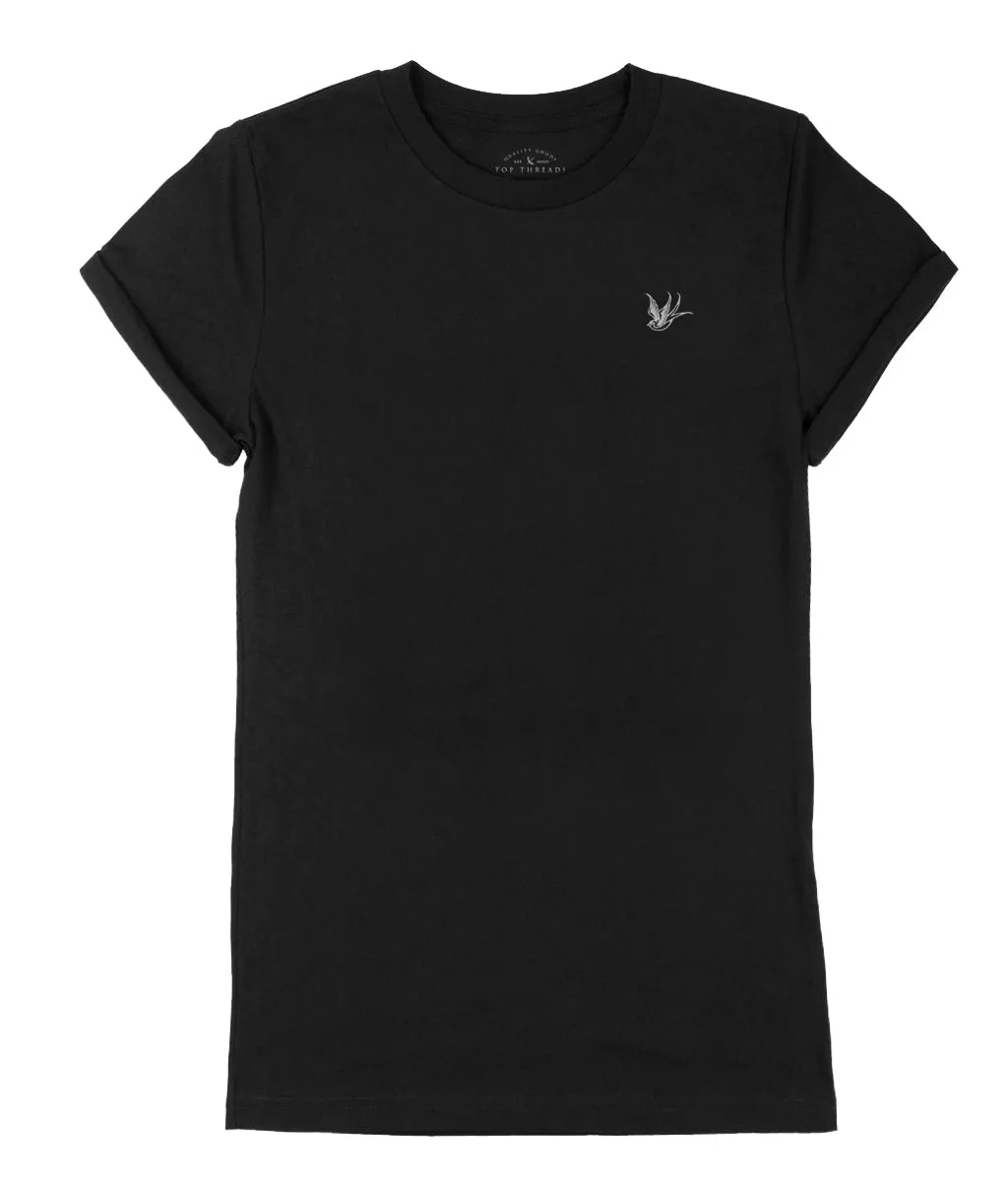 Cuffed Sparrow Tee - Black / White