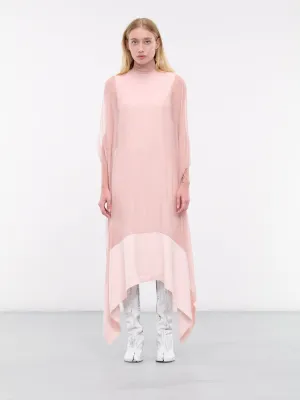 Draped Silk Dress (S2WDR08-PALE-PINK)