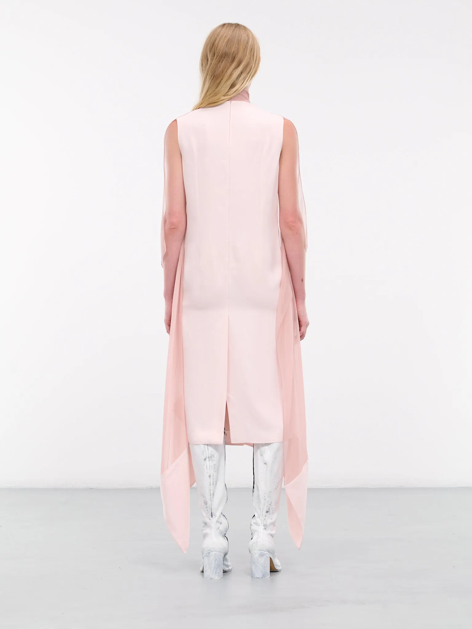 Draped Silk Dress (S2WDR08-PALE-PINK)