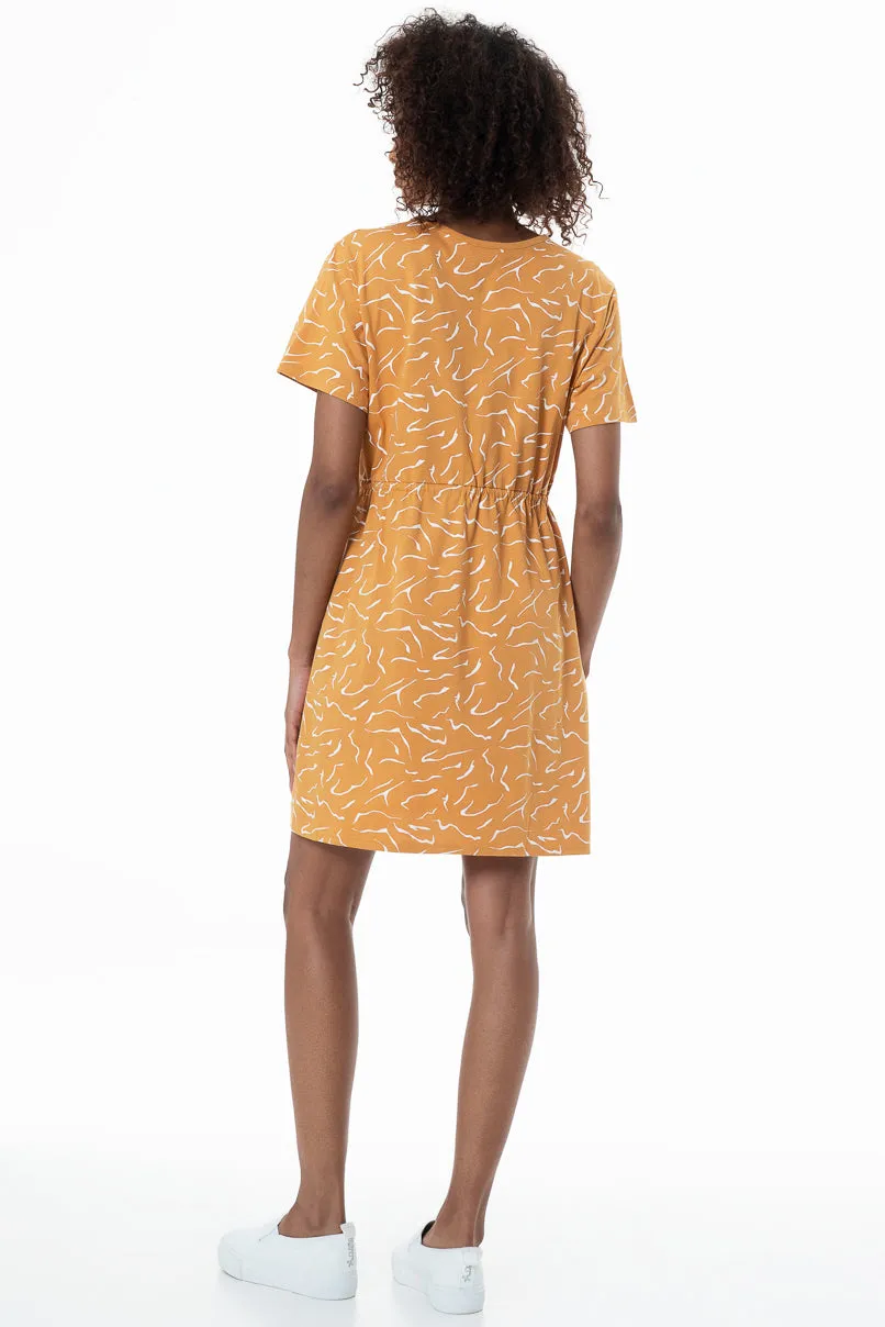 Drawstring T-Shirt Dress _ 153684 _ Yellow