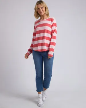 Elm - Spritz Stripe L/S Tee - Coral Spritz Stripe