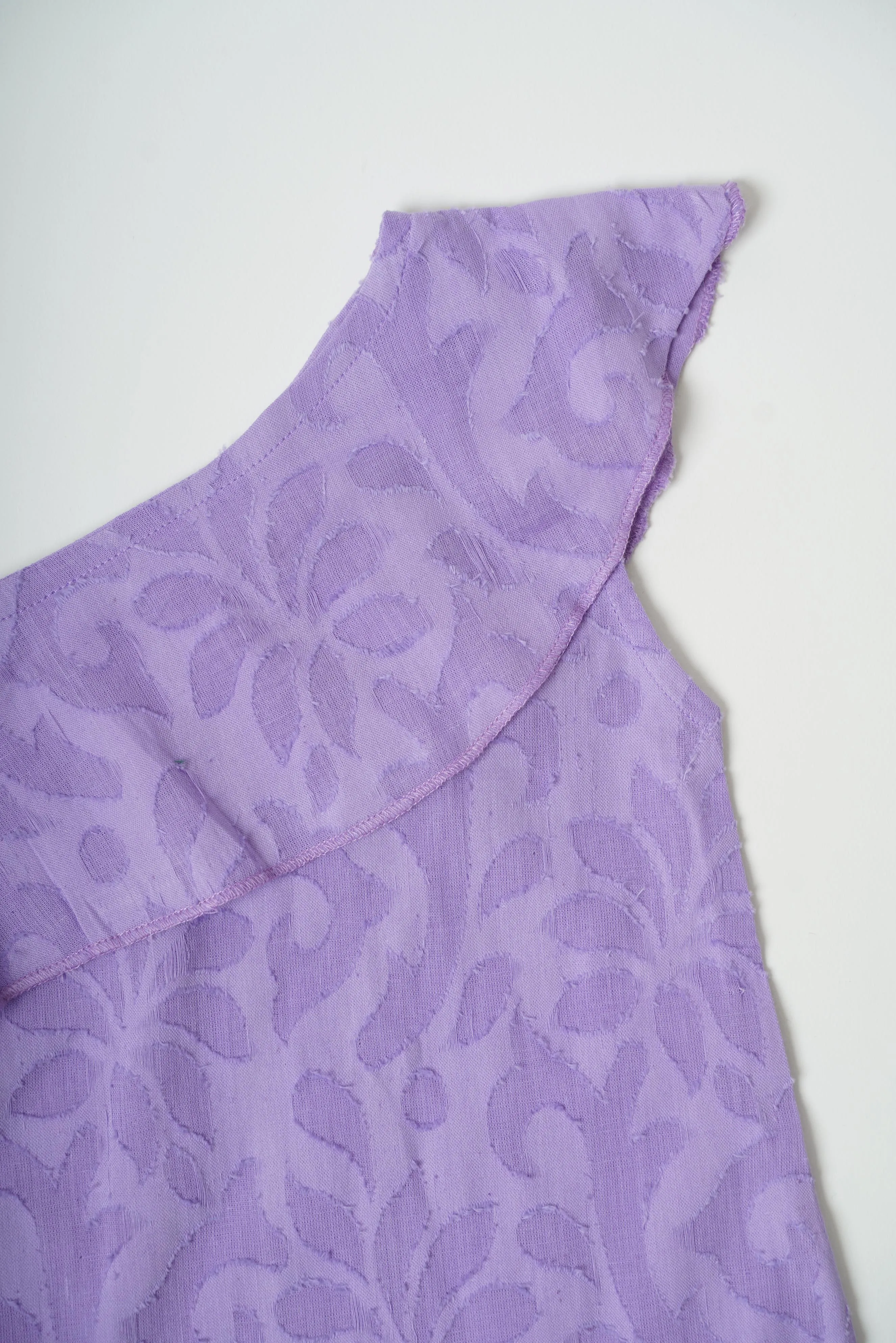 Girls Textured Cotton Lavender Summer Top