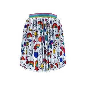 Happy Graffiti Pleated Skirt