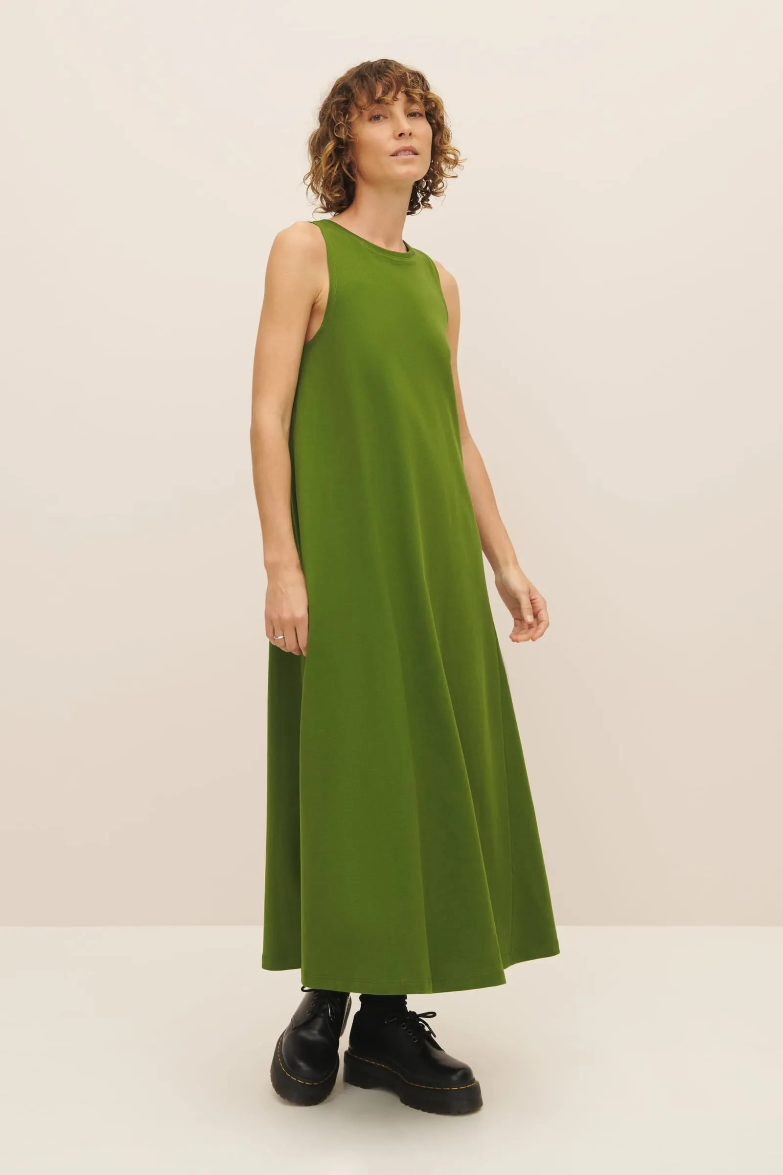 Heavy Tank Swing Dress - Garden Green