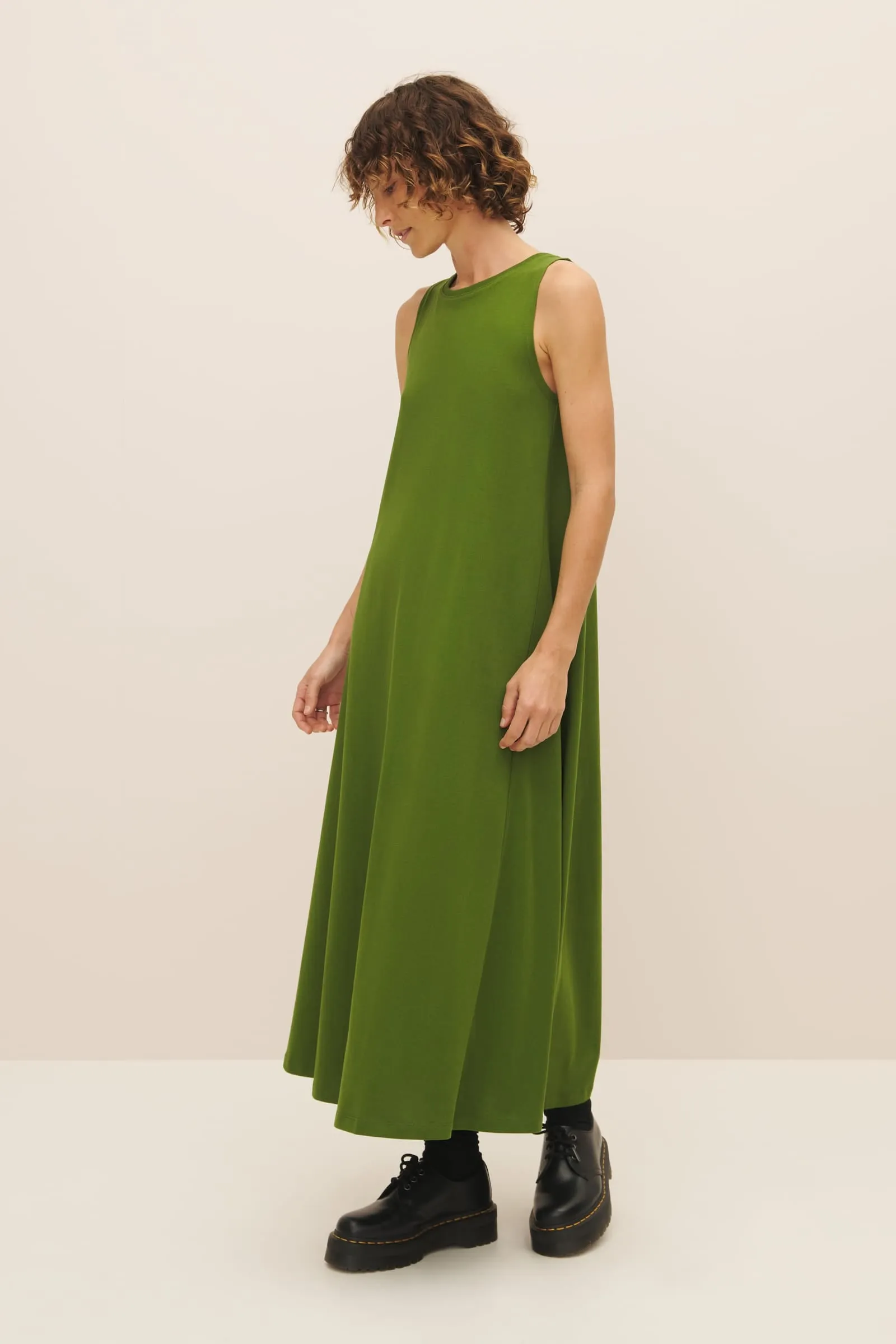 Heavy Tank Swing Dress - Garden Green