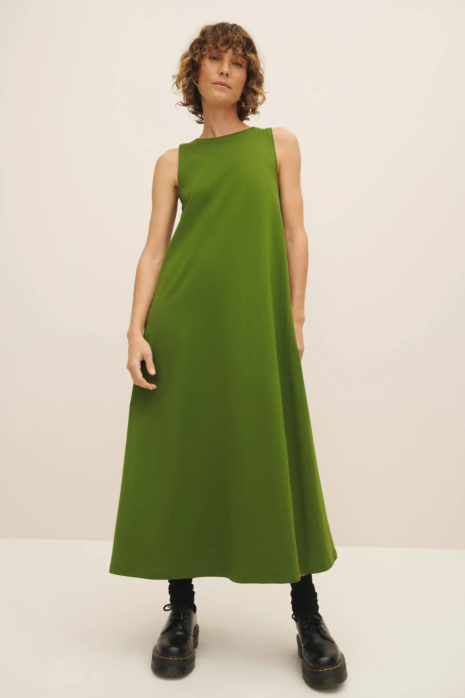 Heavy Tank Swing Dress - Garden Green