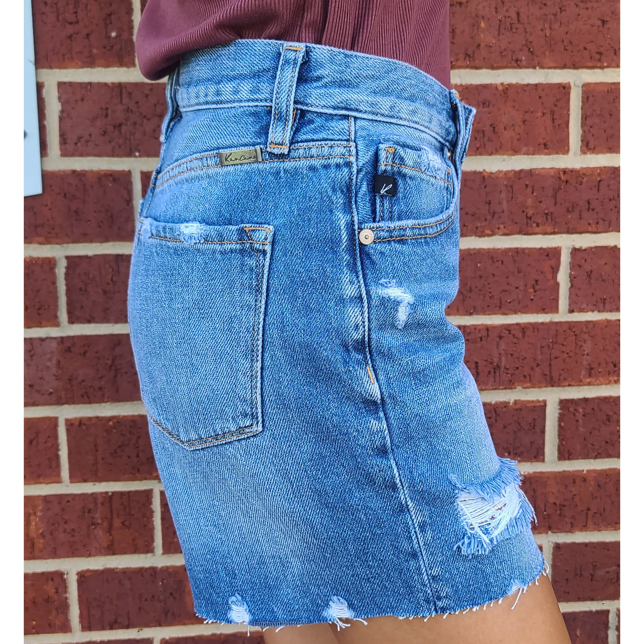 KanCan High Rise Distressed Shorts