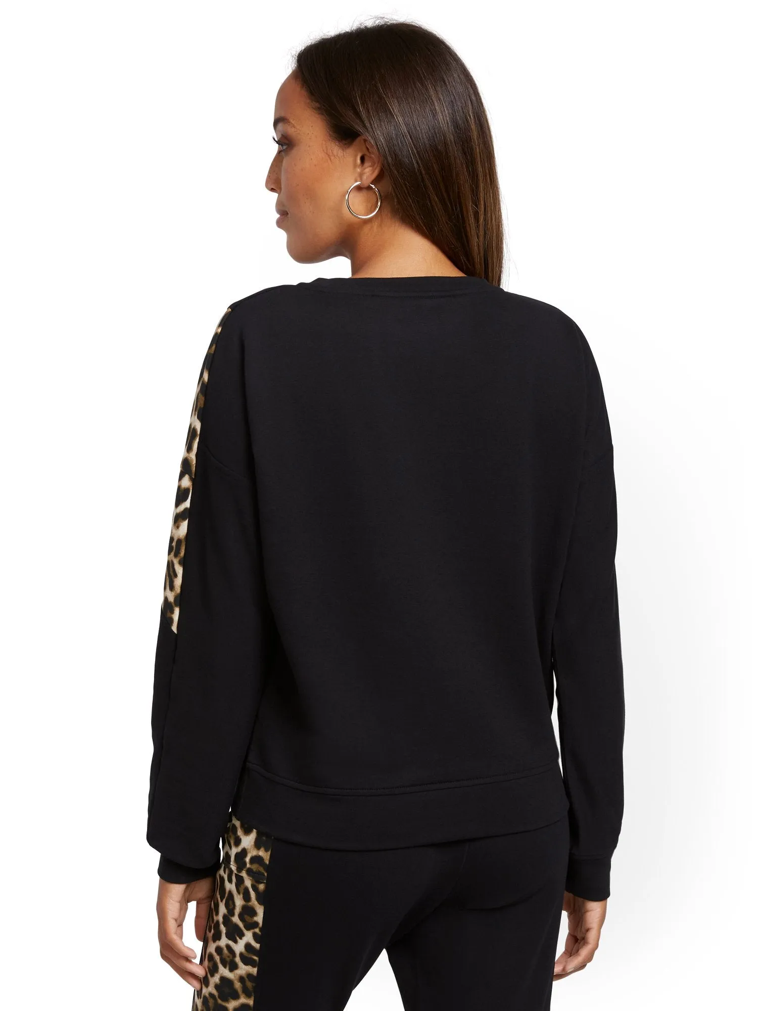 Leopard-Print Colorblock Sweatshirt