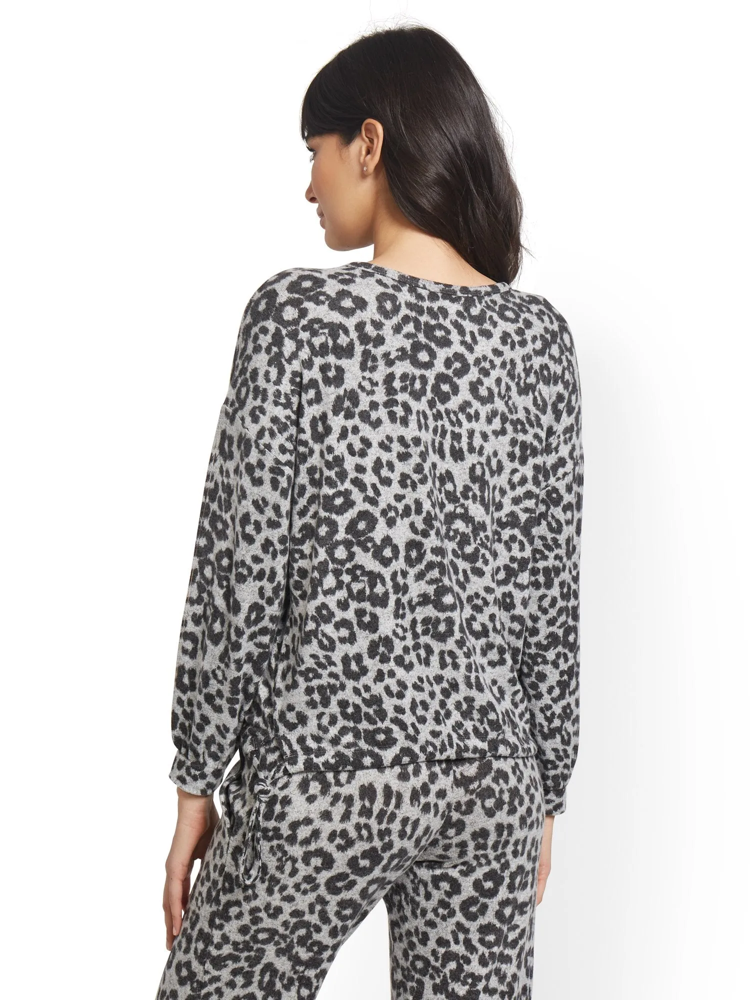 Leopard-Print Super-Soft Knit Pullover