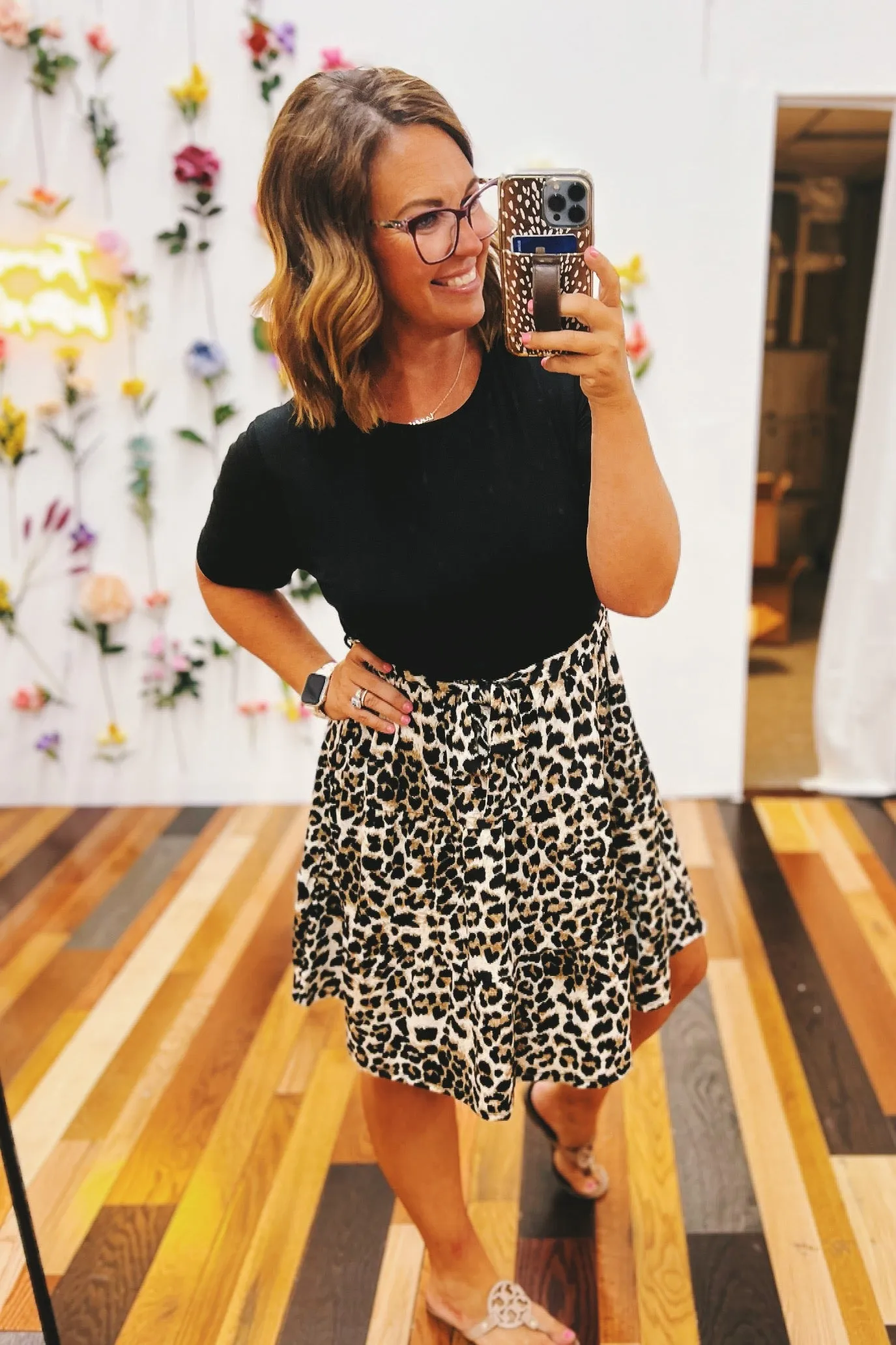 Louise Animal Print Ruffle Dress