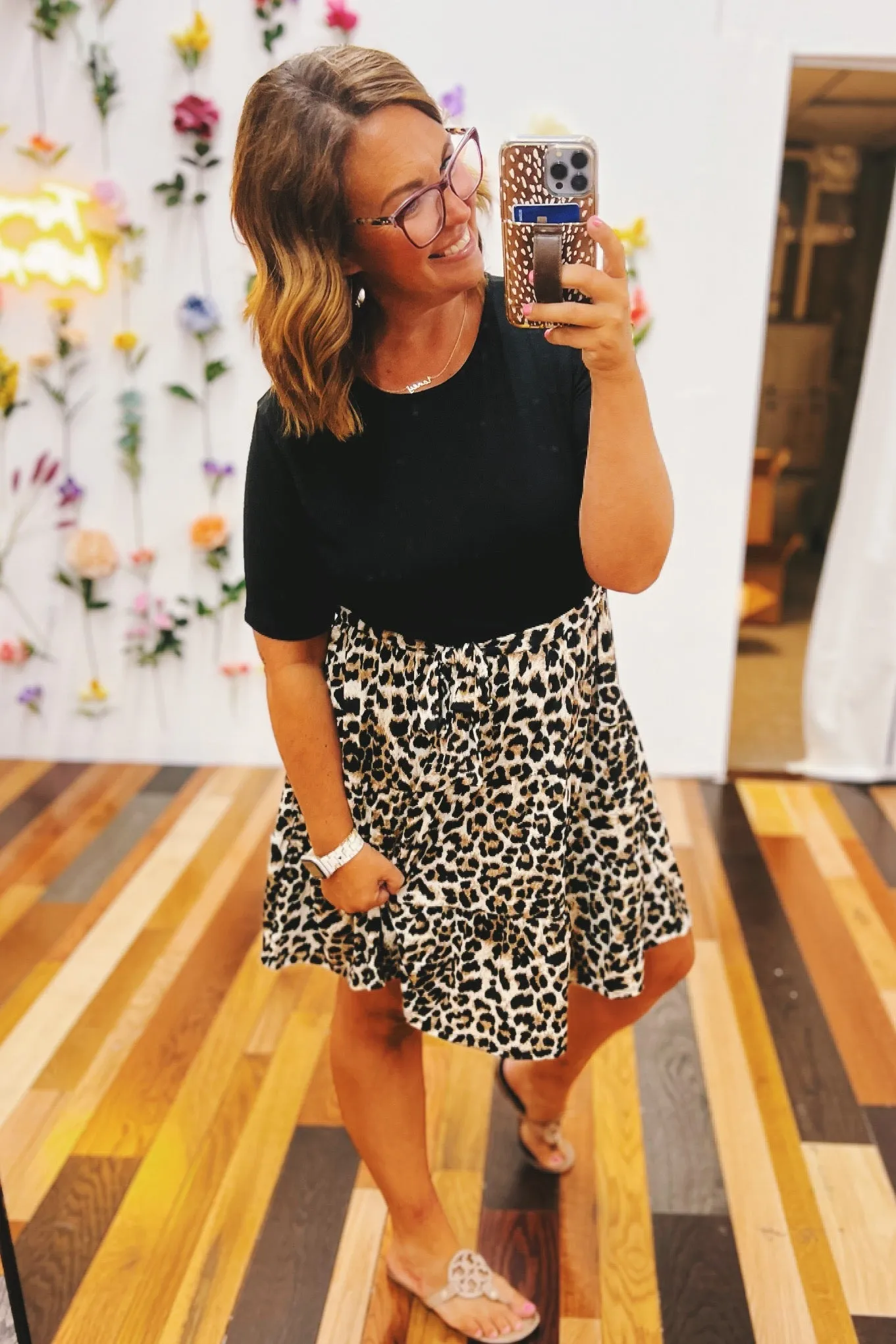 Louise Animal Print Ruffle Dress