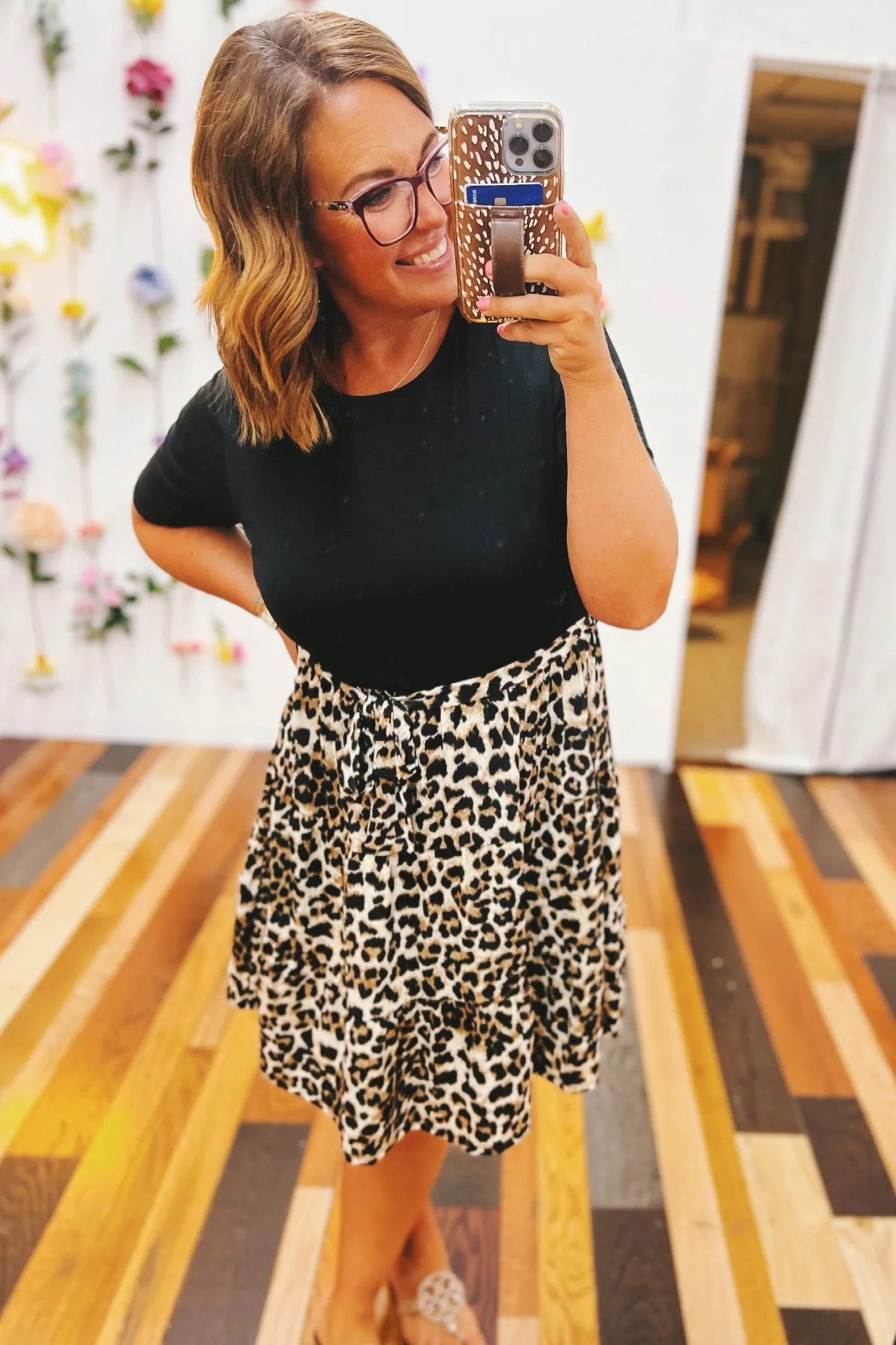 Louise Animal Print Ruffle Dress