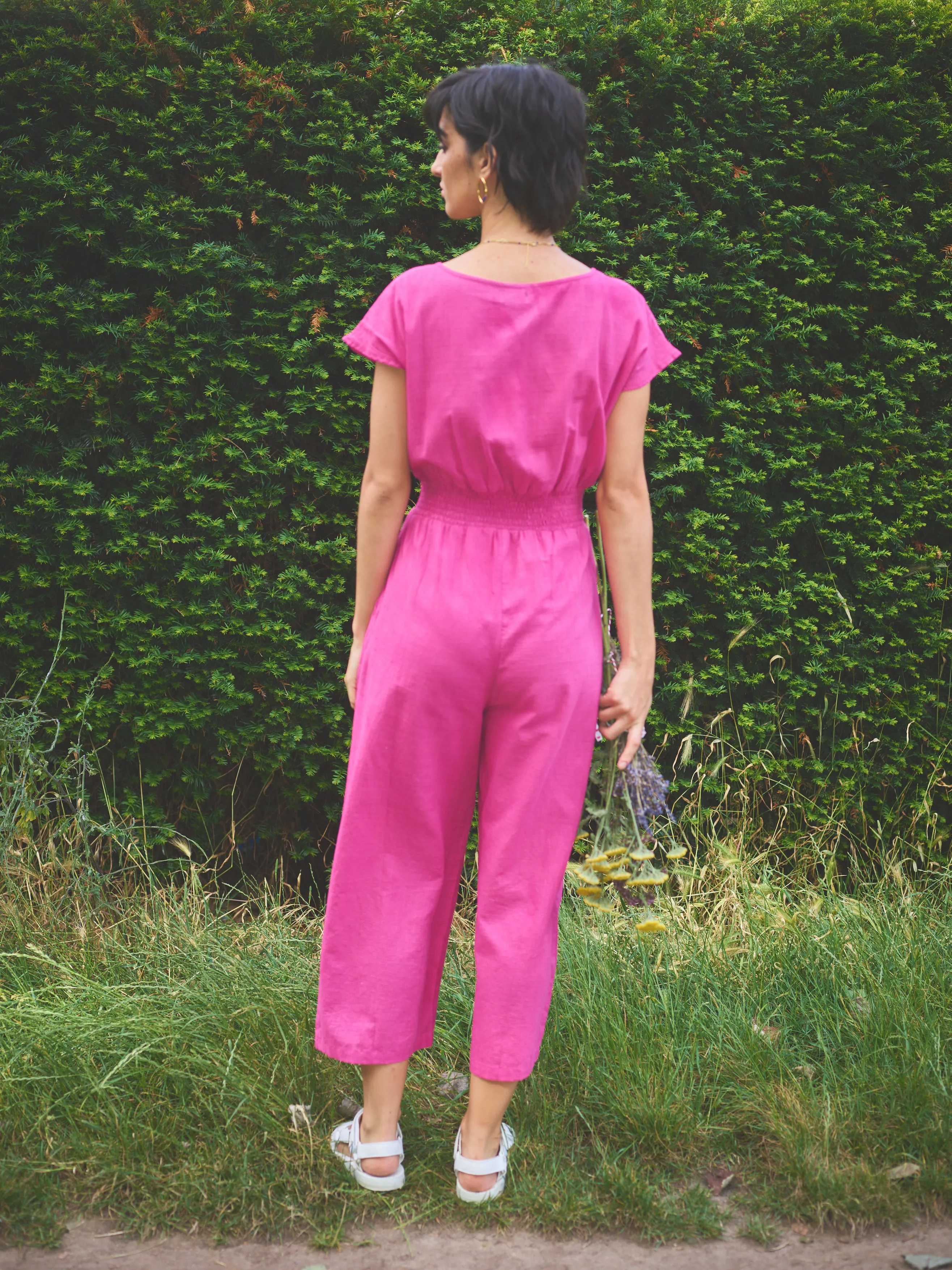 Lowie Cerise Khadi Cotton Jumpsuit