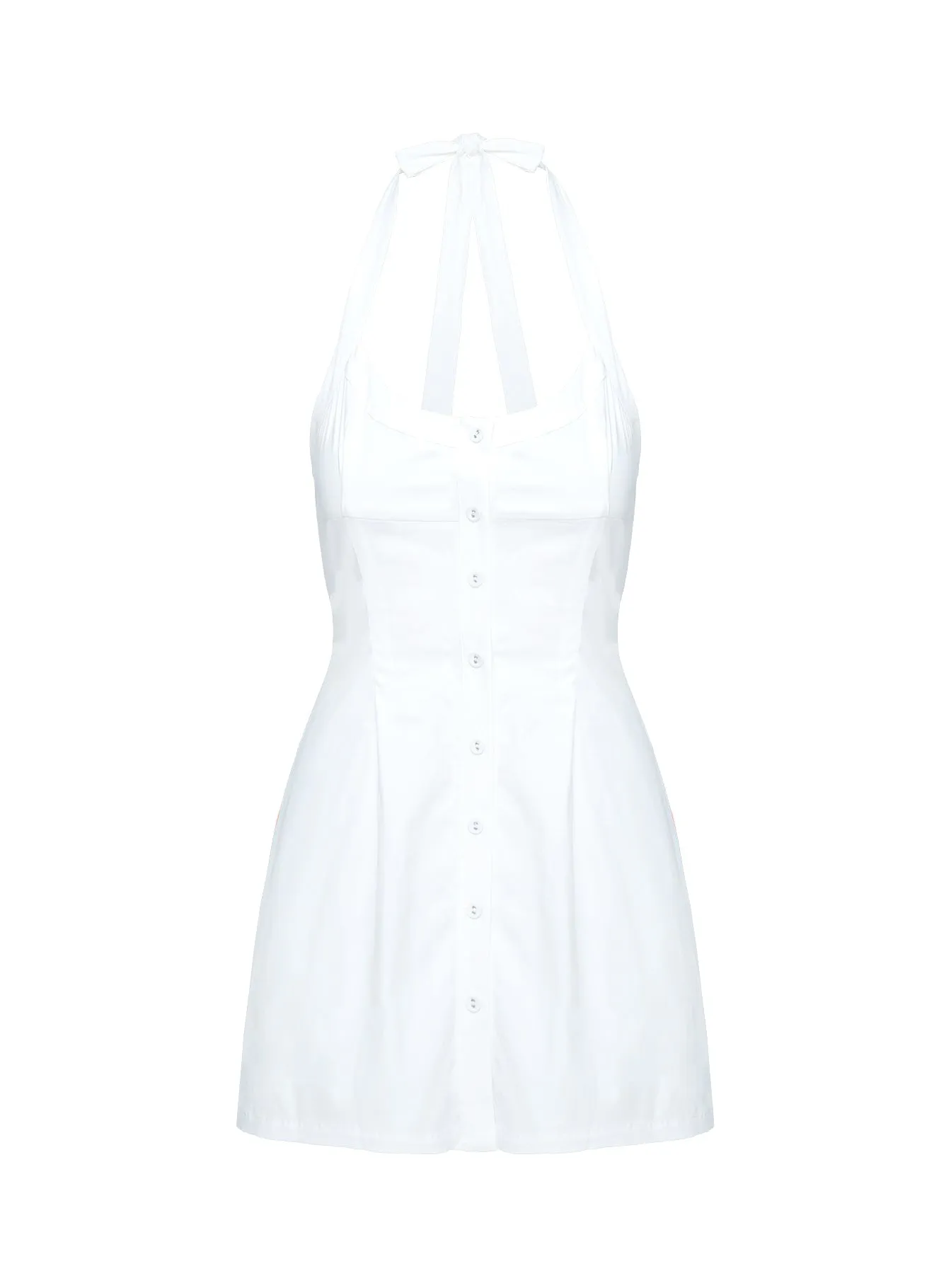 Mallorie Halter Mini Dress White