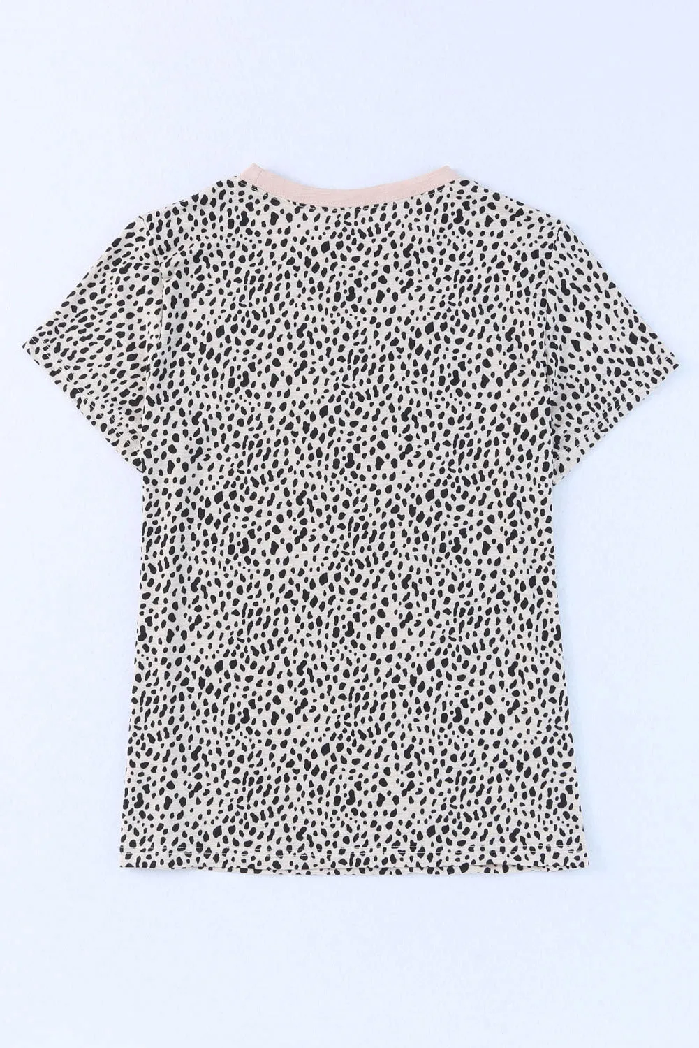 MAMA Tan Cheetah Animal Print Round Neck Short Sleeve T-Shirt